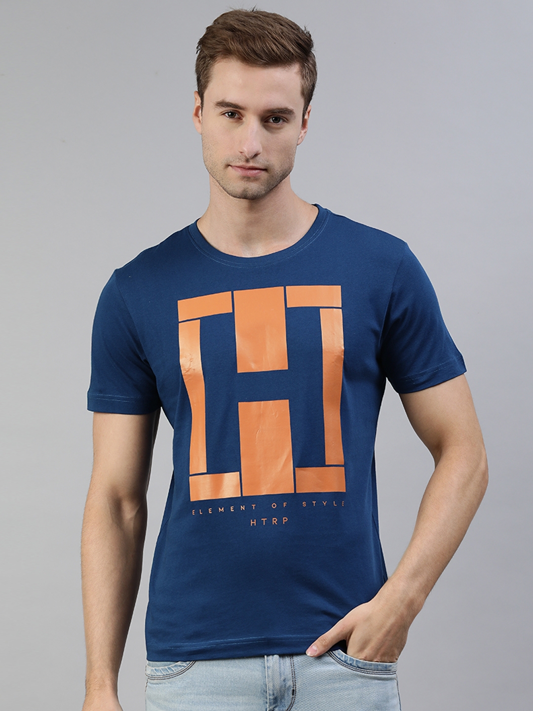 HUETRAP | Huetrap Mens Navy Logo Short sleeve Tshirt