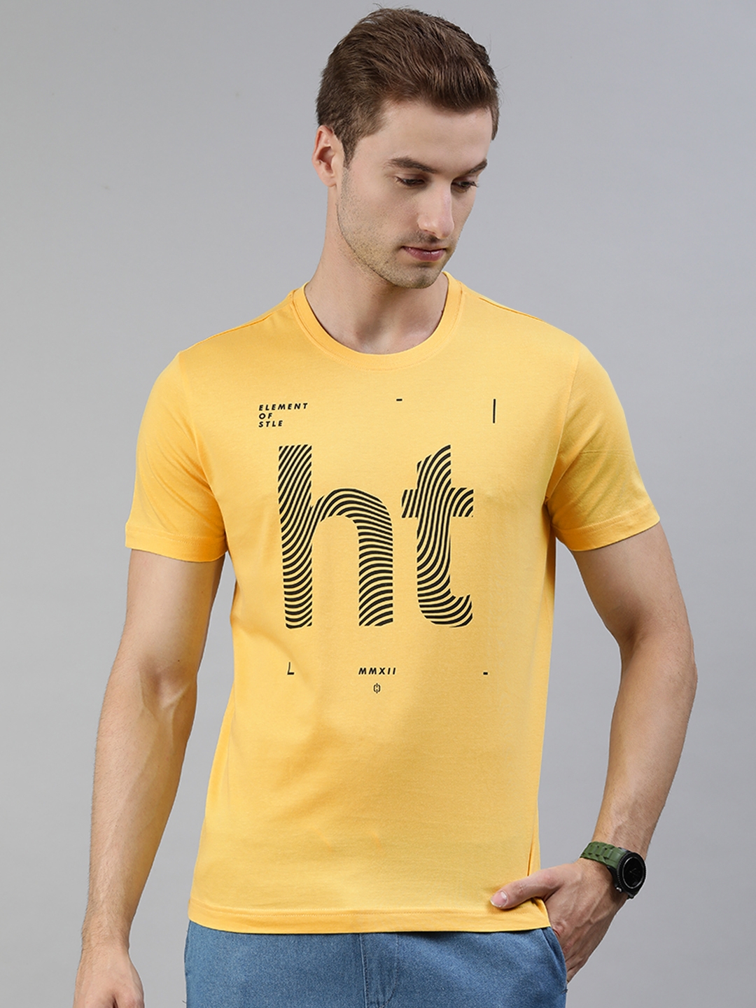 HUETRAP | Huetrap Mens Yellow Logo Short Sleeve Tshirt