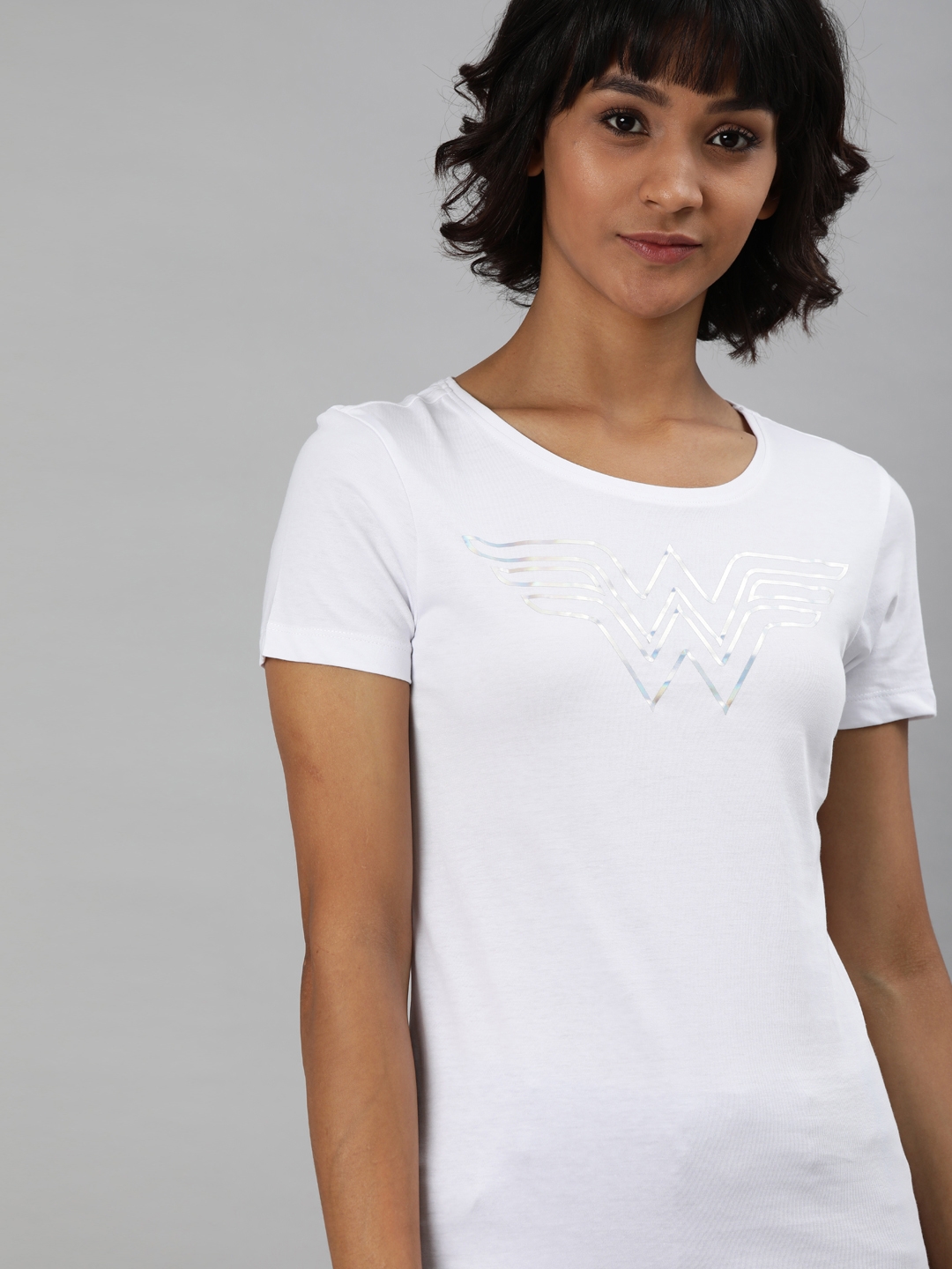 HUETRAP | Wonder Women White Printed Rogue Round Neck T-Shirt
