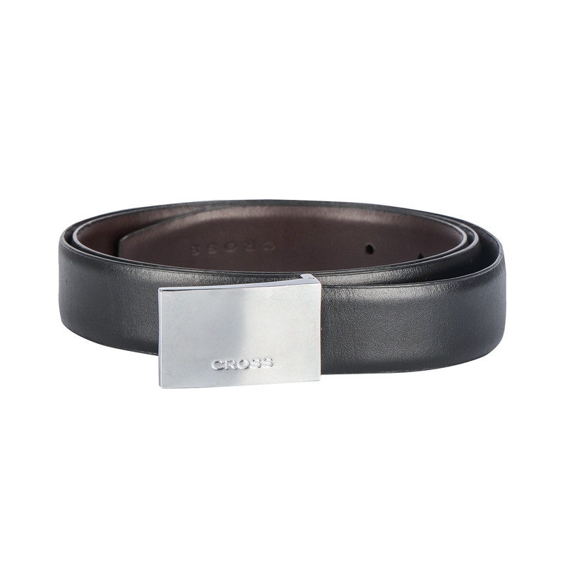 Mens Leathher Belt - 30mm Pronged Gold ﬁnish buckle with
leather strap with smooth ﬁnish(Reversible).