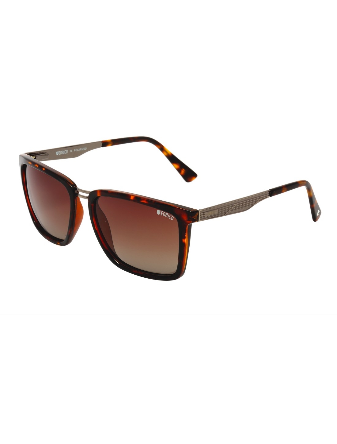 ENRICO | Enrico Vergo Uv Protected Square Shape Unisex Sunglasses ( Lens - Brown | Frame - Brown)