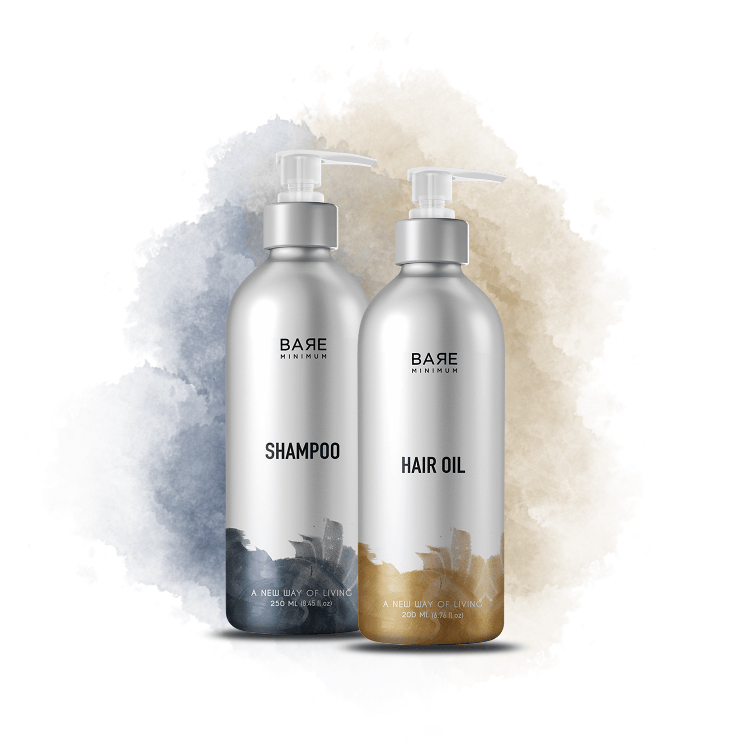 Bare Minimum | Combo of Shampoo + Hair Oil | 100% Natural | No Sulfate | pH Balanced Formula | For All Scalp Types (Shampoo 250ml + Hair Oil 250ml)
