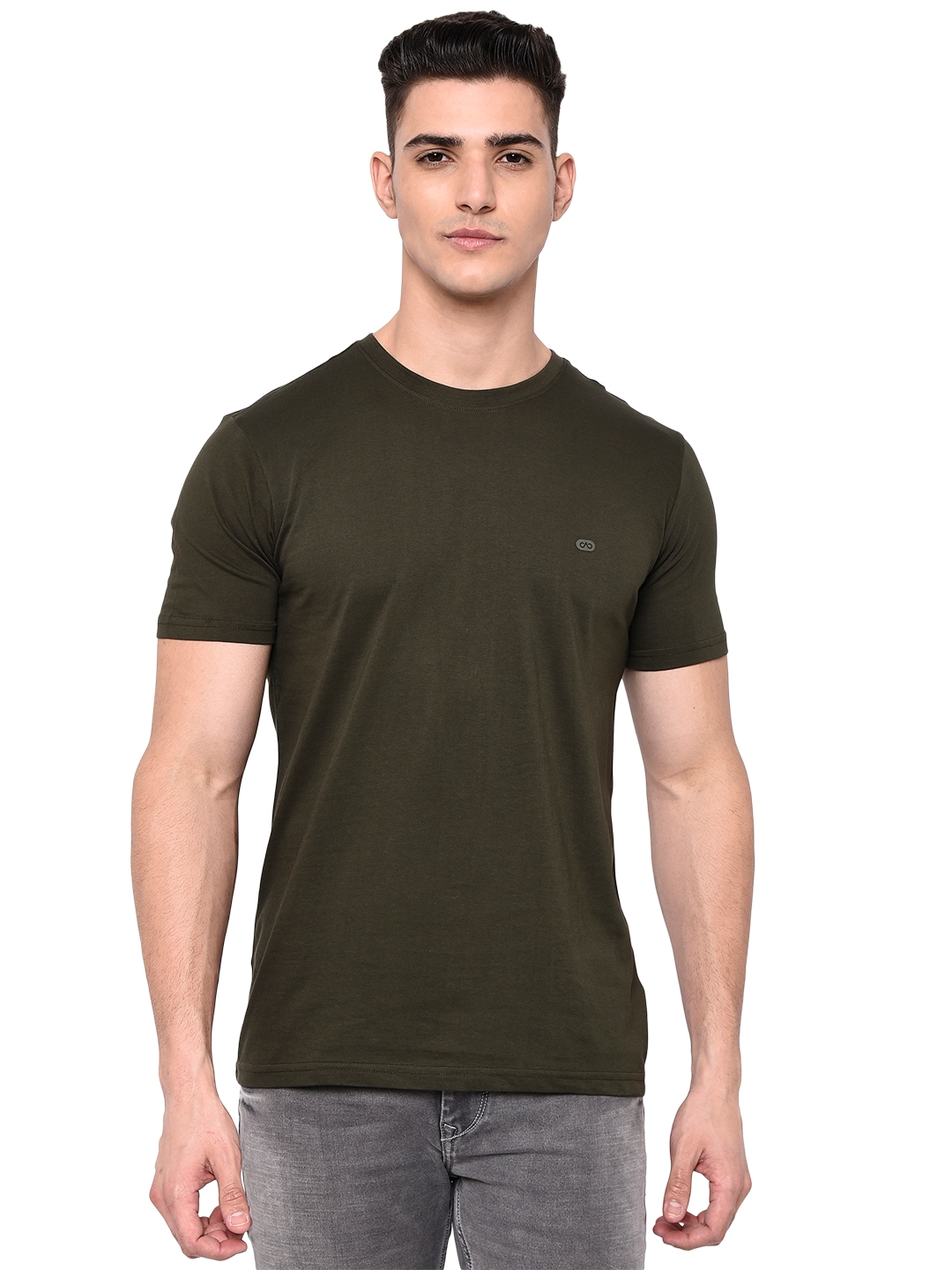 JadeBlue | Olive Solid T-Shirts (JB-CR-31C ROSIN PRECISELY OLIVE)