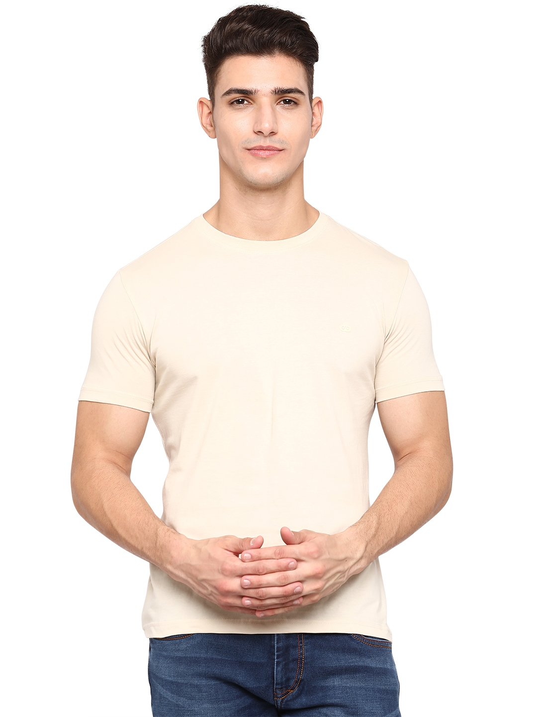 JadeBlue | Cream Solid T-Shirts (JB-CR-31U CREAM)