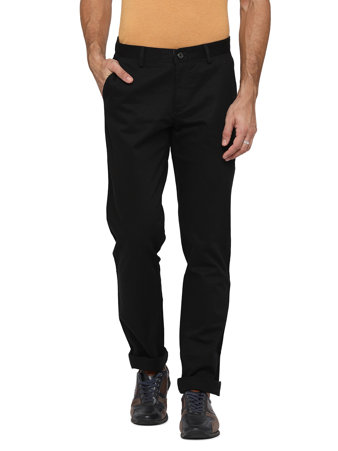 JadeBlue | Black Solid Trousers (JBCT204/4,BLACK)