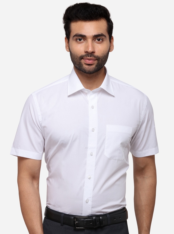 JadeBlue | White Solid Formal Shirts (JBR479/1,WHITE PLAIN)