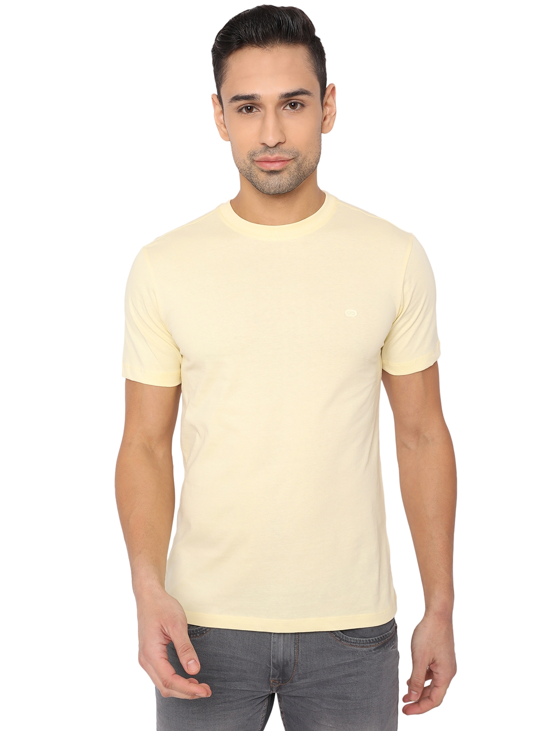 JadeBlue | Cream Solid T-Shirts (JB-CR-32C LT.YELLOW)