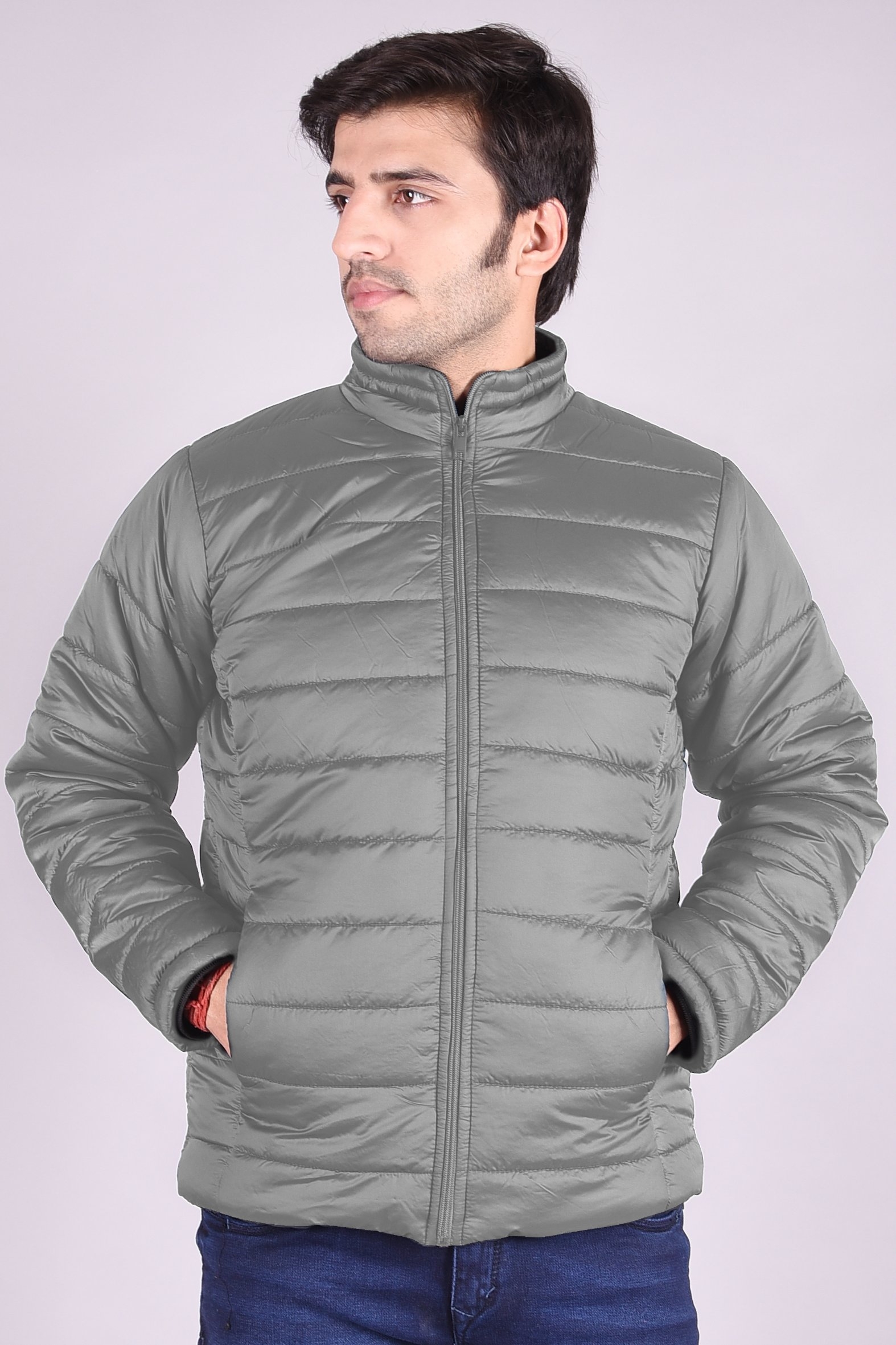 JAGURO | Men's Grey Stylish Bomber Jacket For Winter