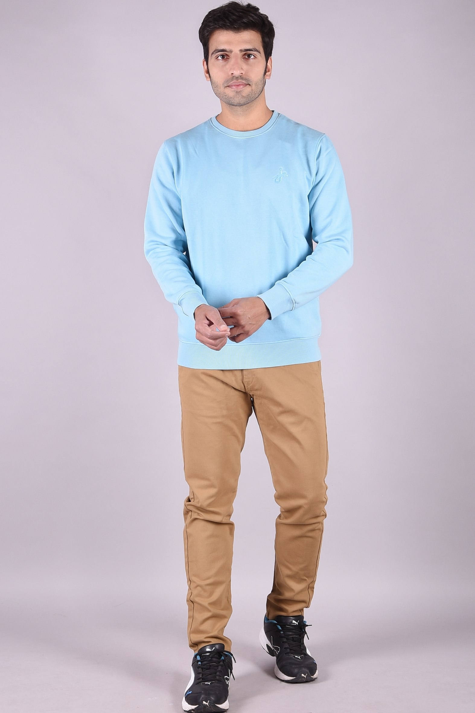 JAGURO | Trendy Men's Cotton Sky Blue SweatShirt