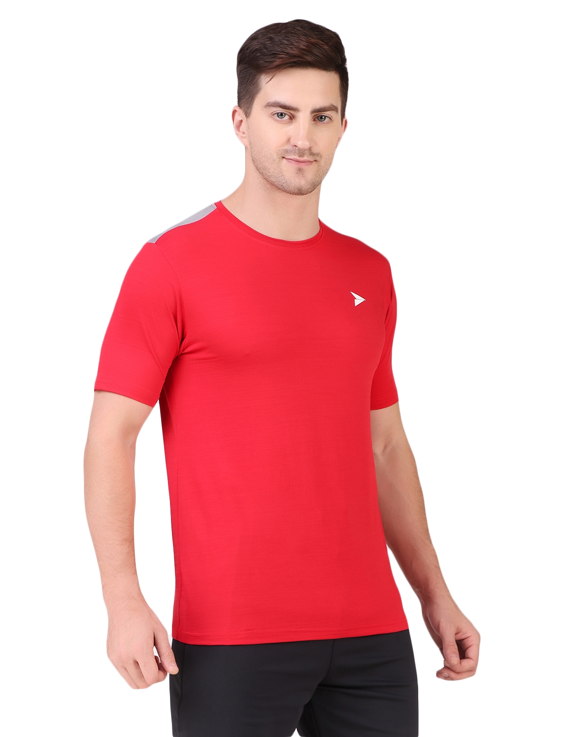 Fitinc | Fitinc Men's Round Neck Slimfit Gym & Active Sports Red T-Shirt 2