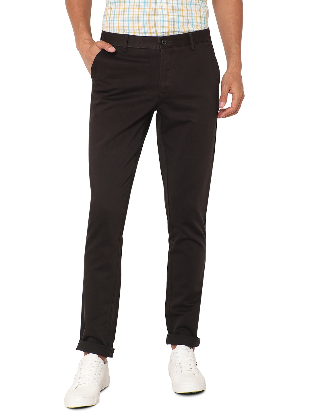 JadeBlue Sport | Black Solid Trousers (JBCT149/4,BLACK SELF)