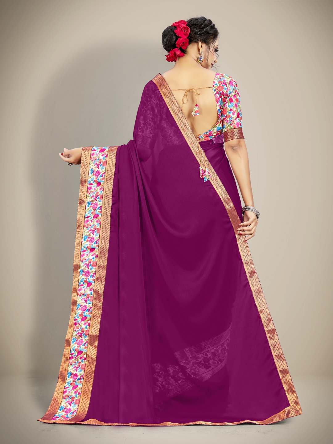 JINAL & JINAL | Purple Embroidered Sarees