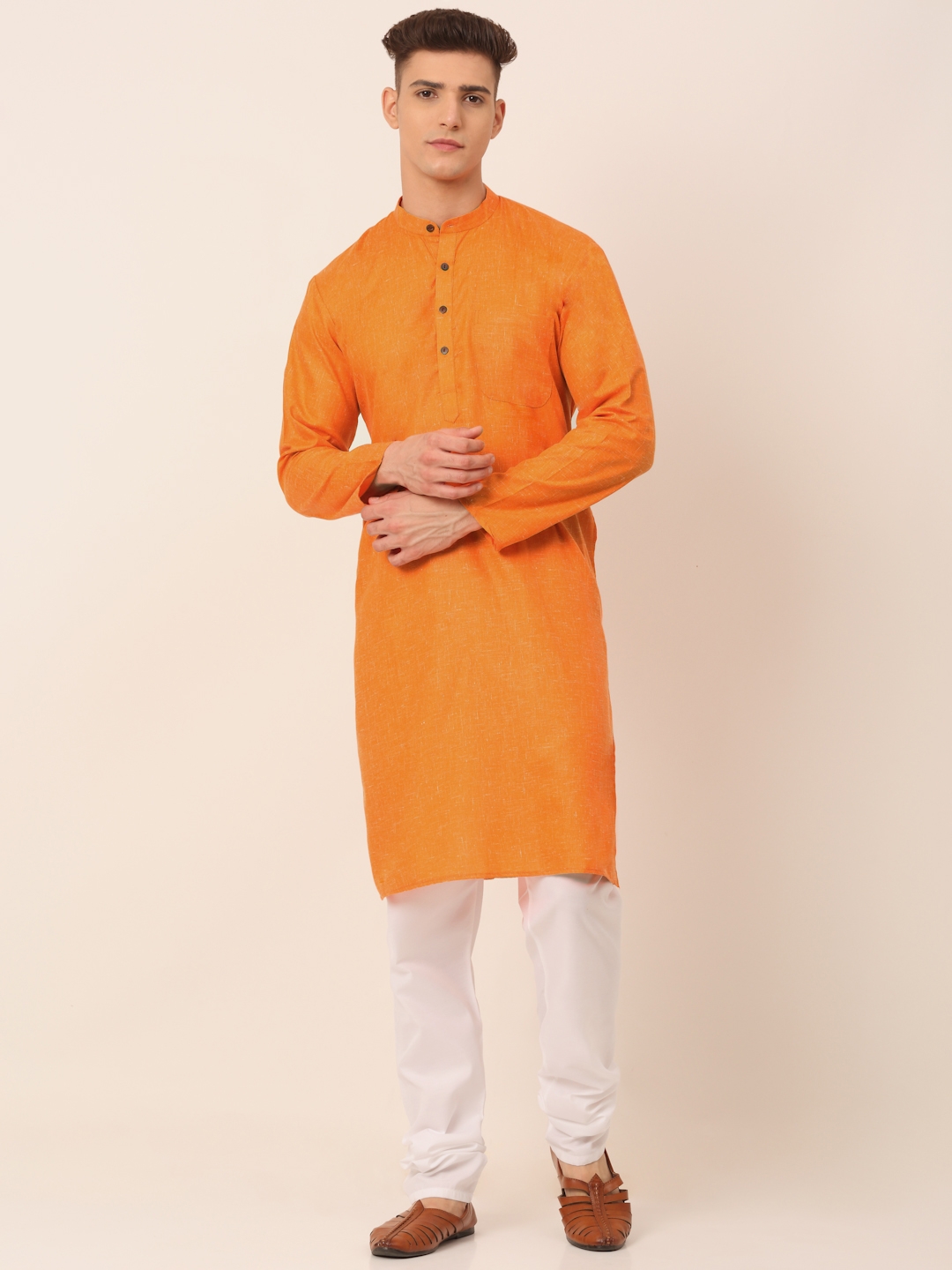 Jompers | Men's Cotton Solid Kurta Pajama Sets 