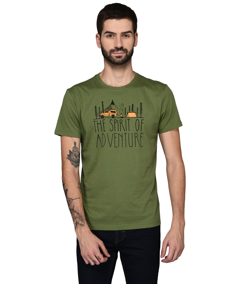 JBT-GT-1B FRESH PINE Men's Green Cotton Printed T-Shirts