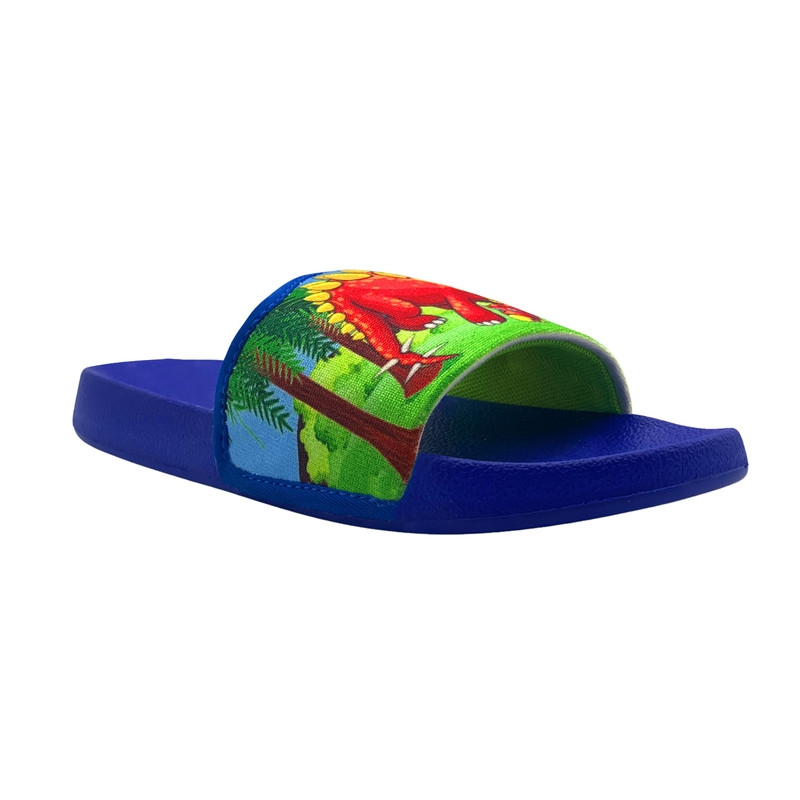 KazarMax | KazarMax Hopits Kids Boys Green Dino Print Flip Flop/Soft, Comfortable, Indoor & Outdoor Slippers