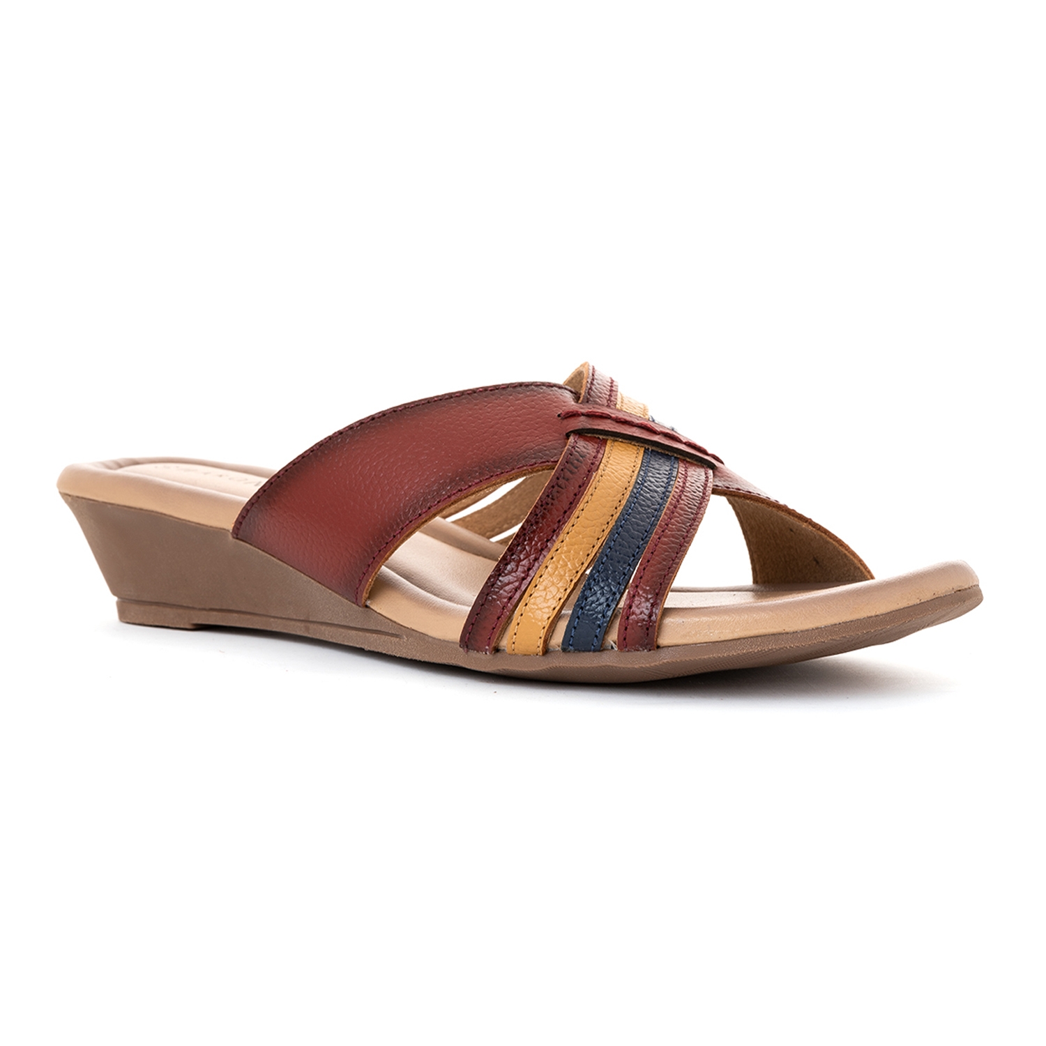 Khadim | Sharon Multicolour Leather Flat Mule Sandal for Women