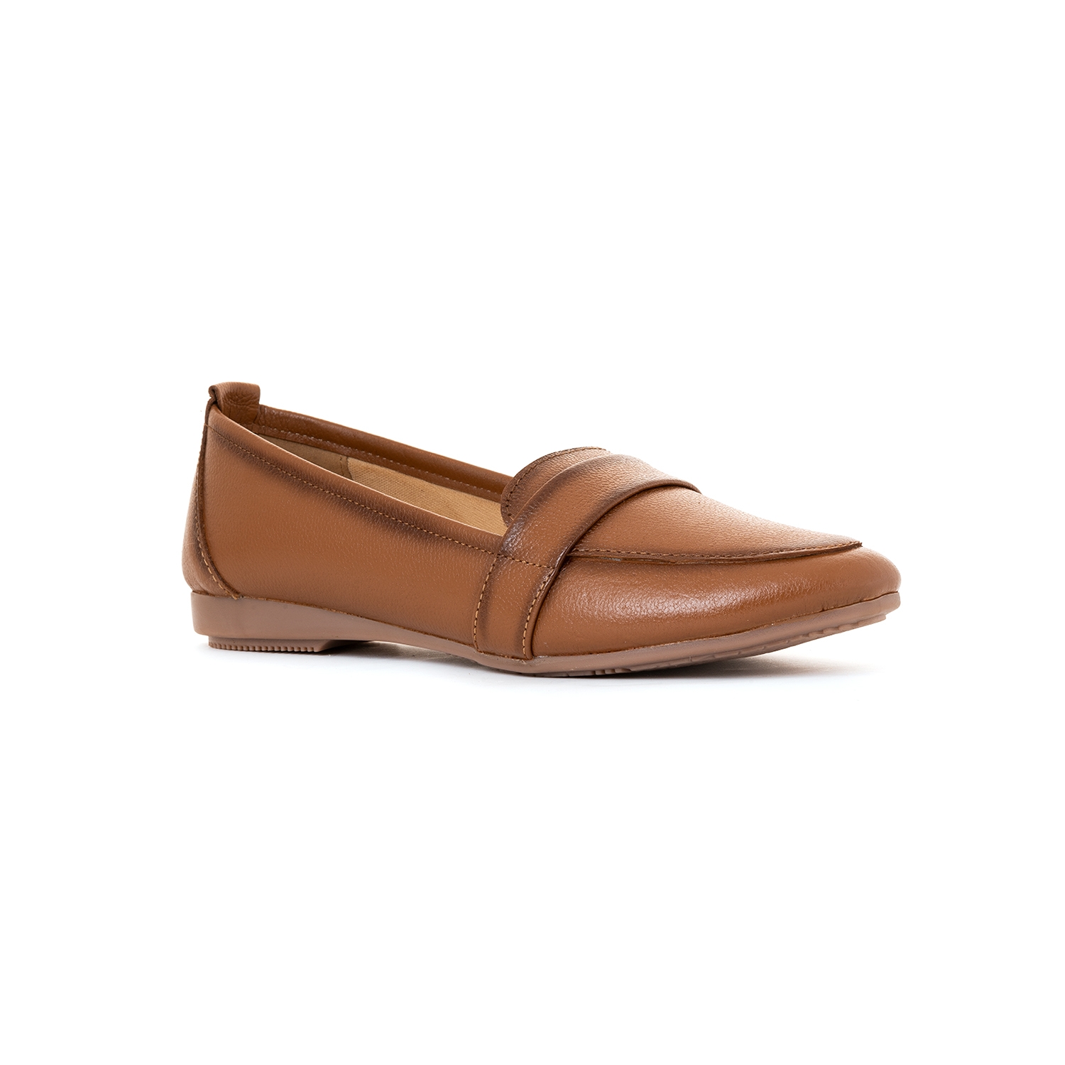Khadim | Sharon Brown Leather Loafers Casual Shoe for Women
