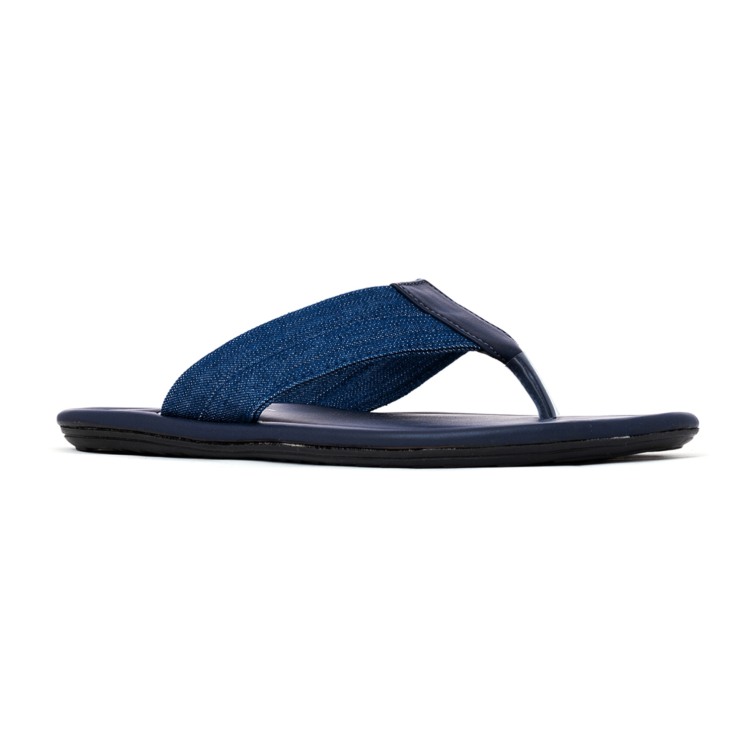 Khadim | Khadim's Textile PVC Sole Solid Blue Flip Flops For Men