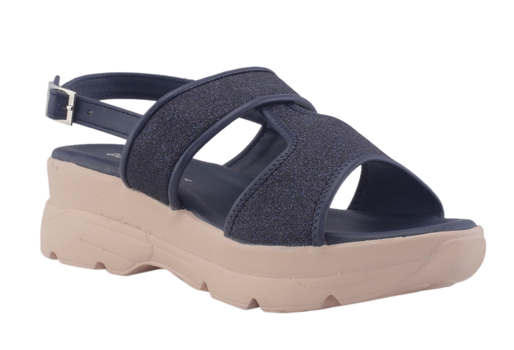 Khadim | Adrianna Navy Heel Sandal for Girls