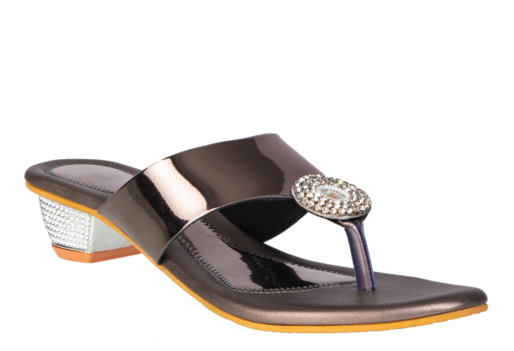 Khadim | Khadim Grey Heel Slip On Sandal for Women