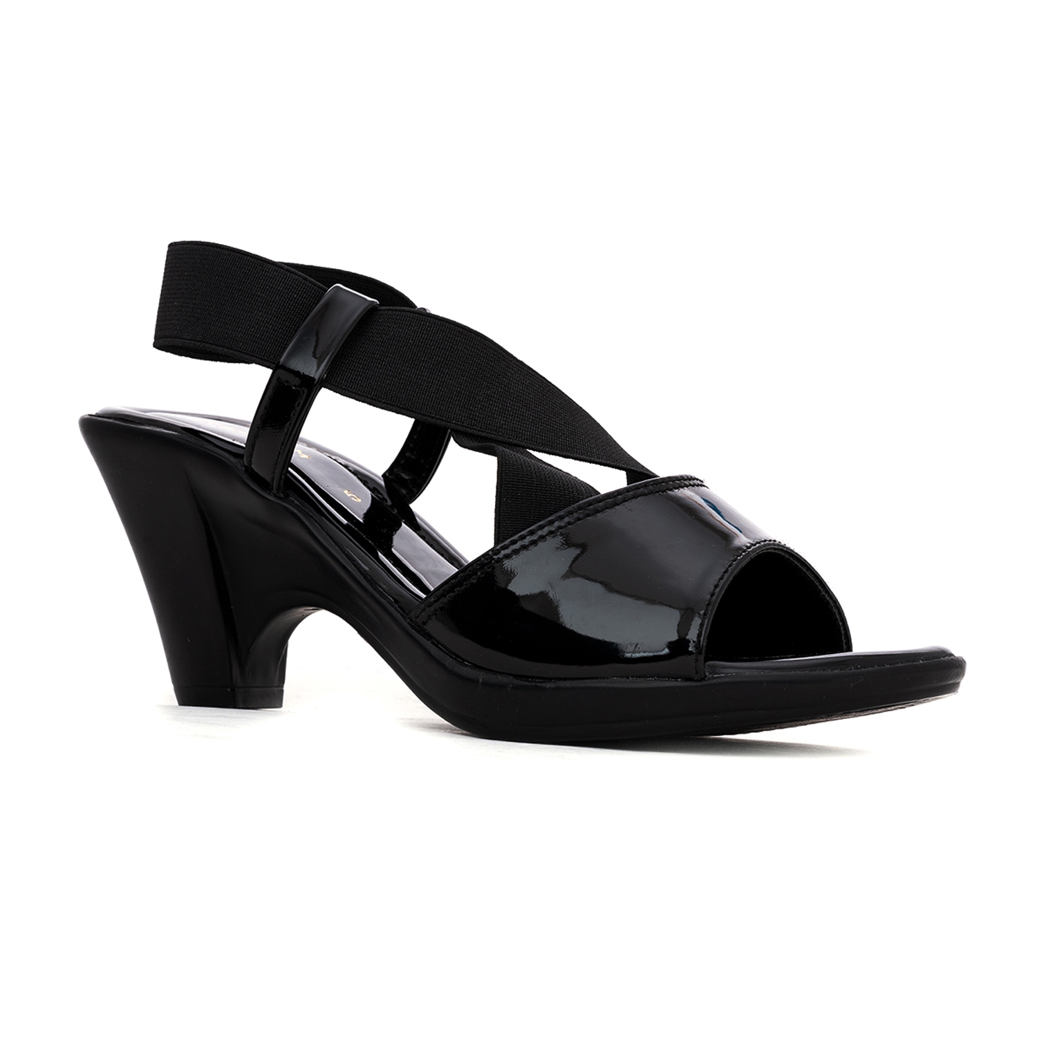 Khadim | Khadim's Synthetic PVC Sole Solid Black Sandal For Women