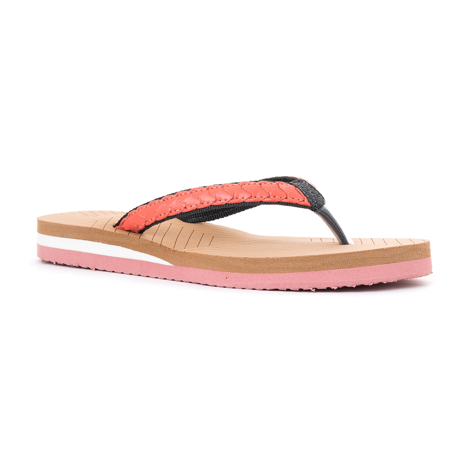 Khadim | Waves Peach Flat Slippers for Women