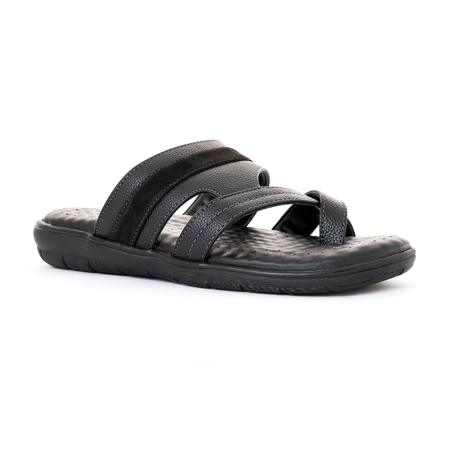 Khadim | Softouch Black Slip On Sandal for Men