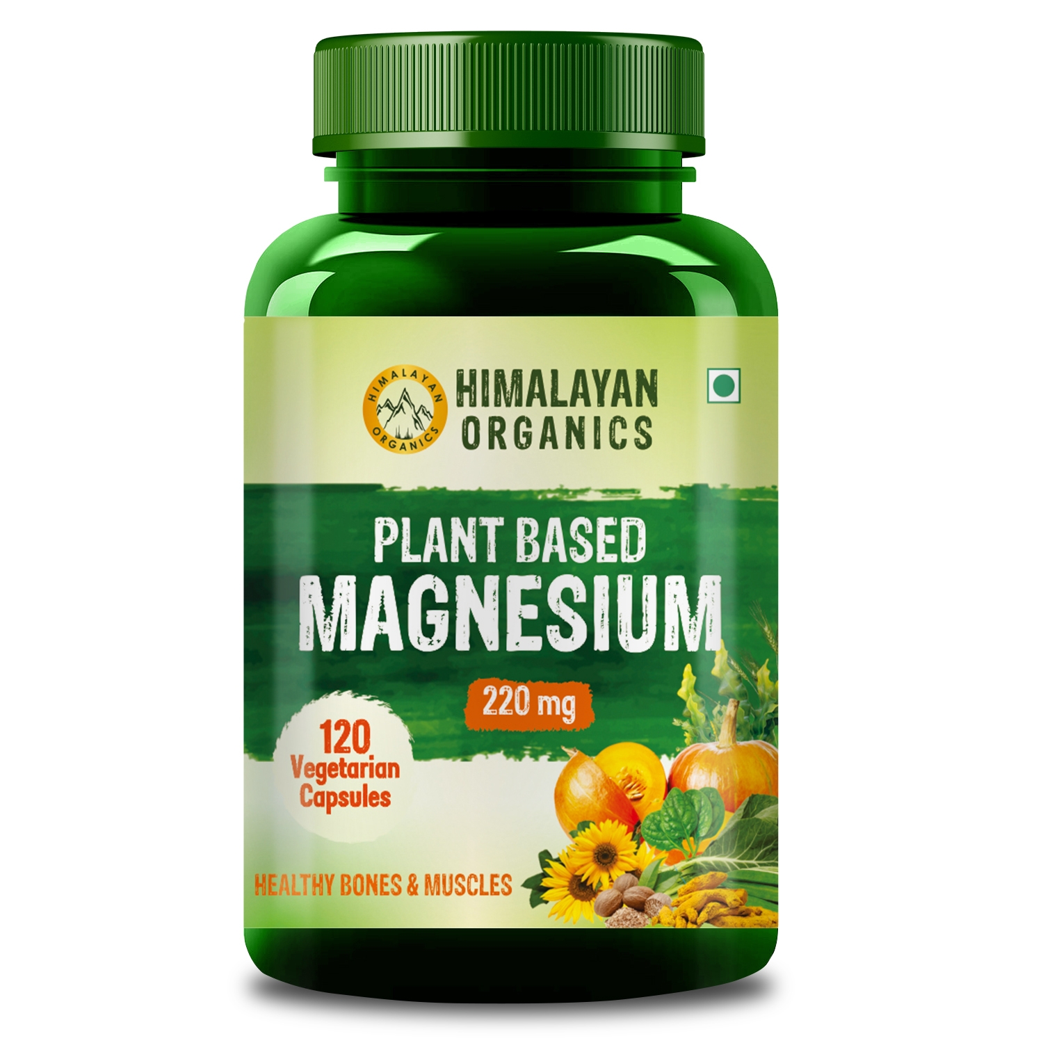 Himalayan Organics | Himalayan Organics Plant Based Magnesium 220mg - 120 Veg Capsules