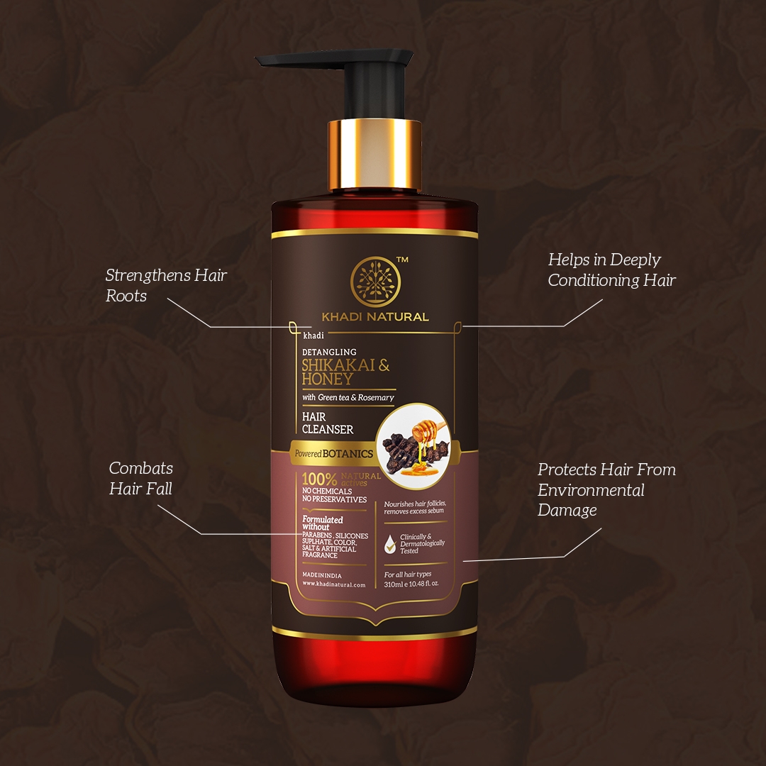 KHADI NATURAL Shikakai & Honey Hair Cleanser-Powered Botanics