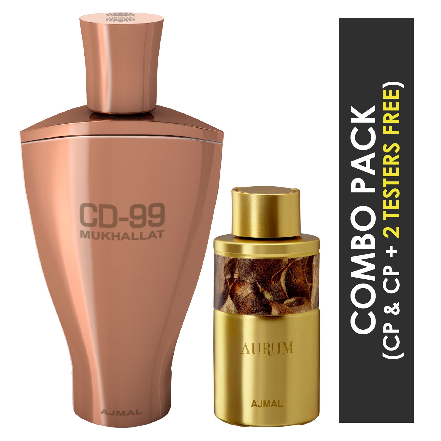 Ajmal | Ajmal CD 99 Mukhallat Concentrated Perfume Attar 14ml for Unisex and Aurum Concentrated Perfume Attar 10ml for Women + 2 Parfum Testers FREE