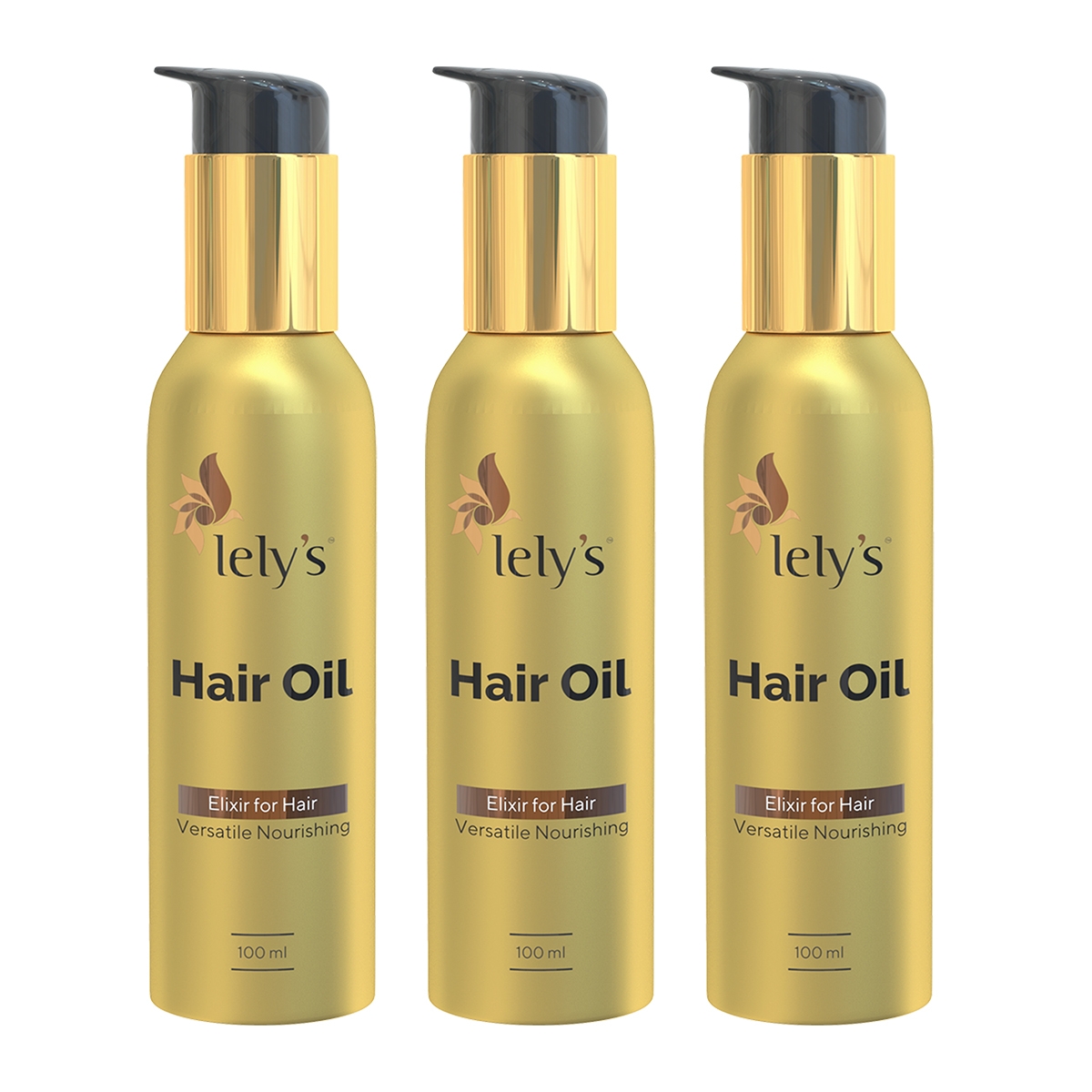 lely's | Lely’s Hair Oil For Hair Growth - Transforms Dry-Brittle Hair Into Silky, Reduces Hair Fall, Shiny And Smooth Hair, Soft And Firm Hair, Repairs Split Ends, Control Hair Damage - 100 Ml Pack of 3