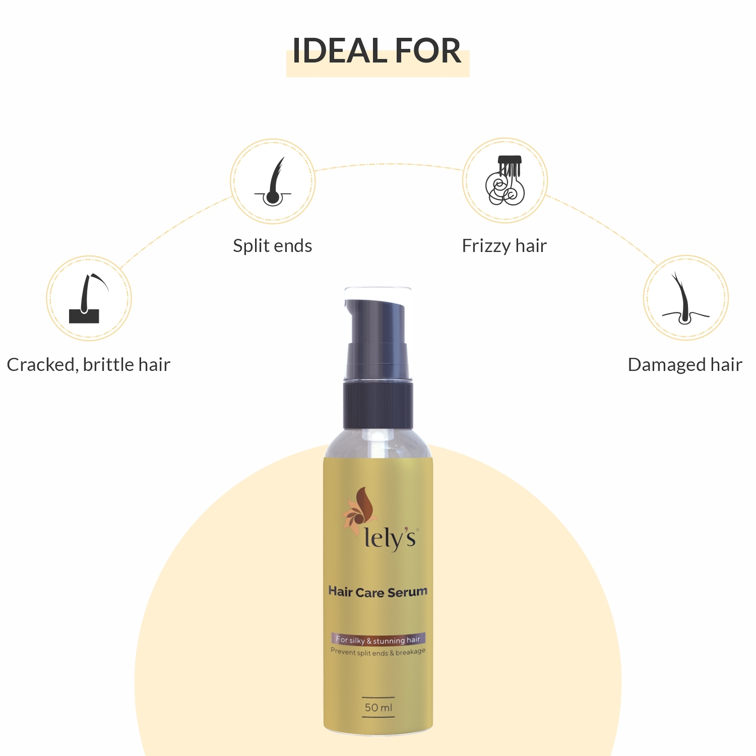 Lely's Hair Care Serum - Non-Sticky, Gorgeous & Shiny Hair, Hydrates Dry  Hair, Repairs Hair, All