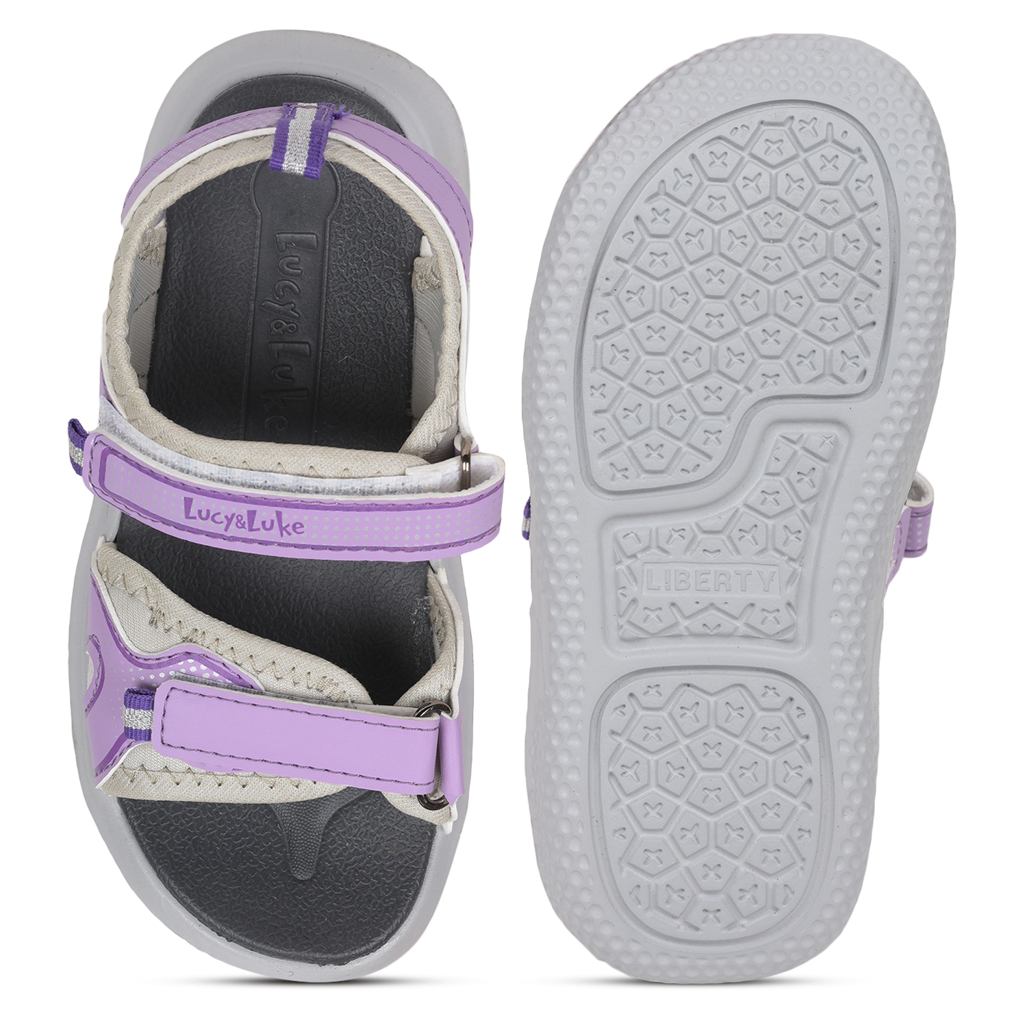 Liberty | Liberty Lucy & Luke Purple Sandals HIPPO-21 Purple For :- Boys