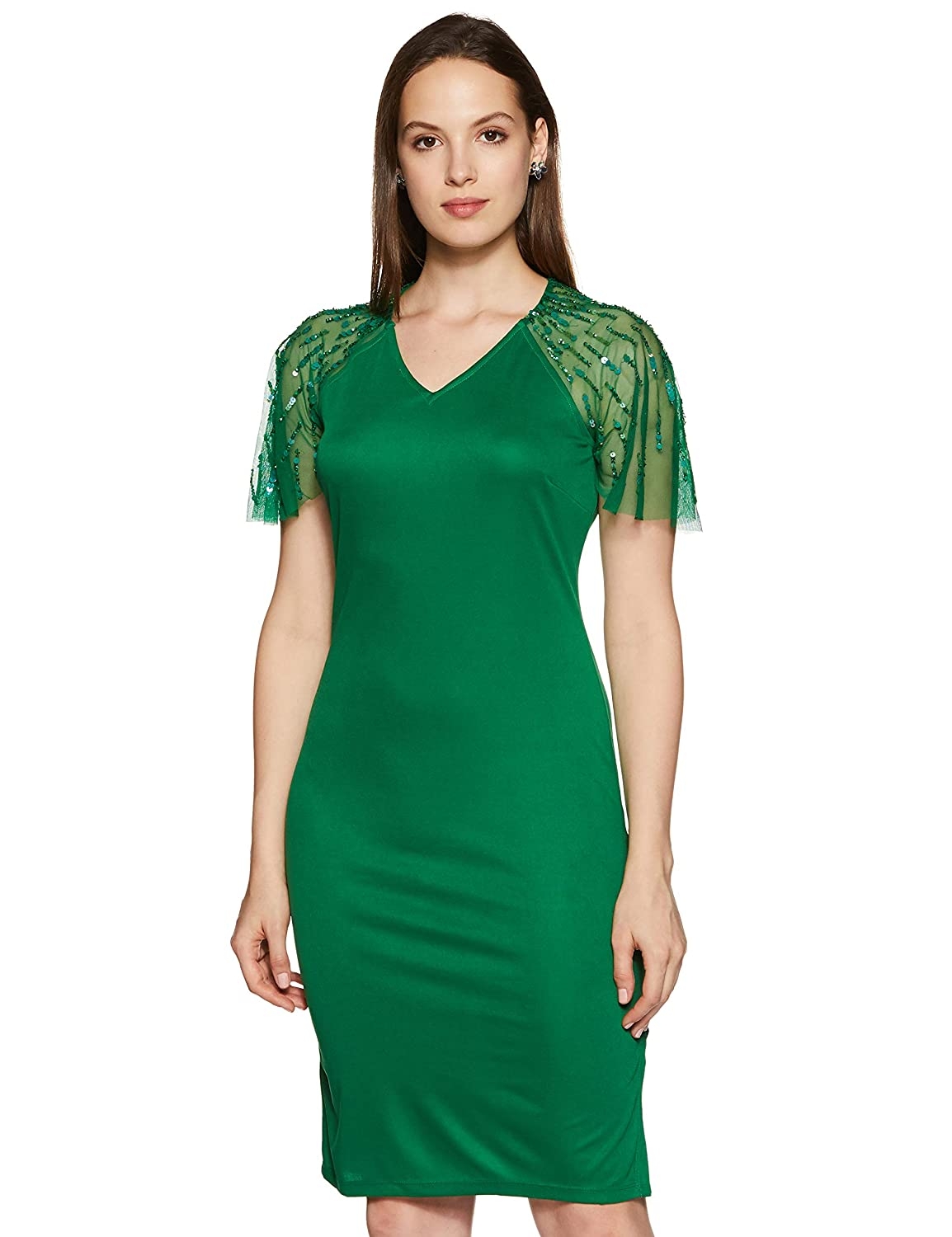 LY2 embellished raglan sleeved sheath Dress 