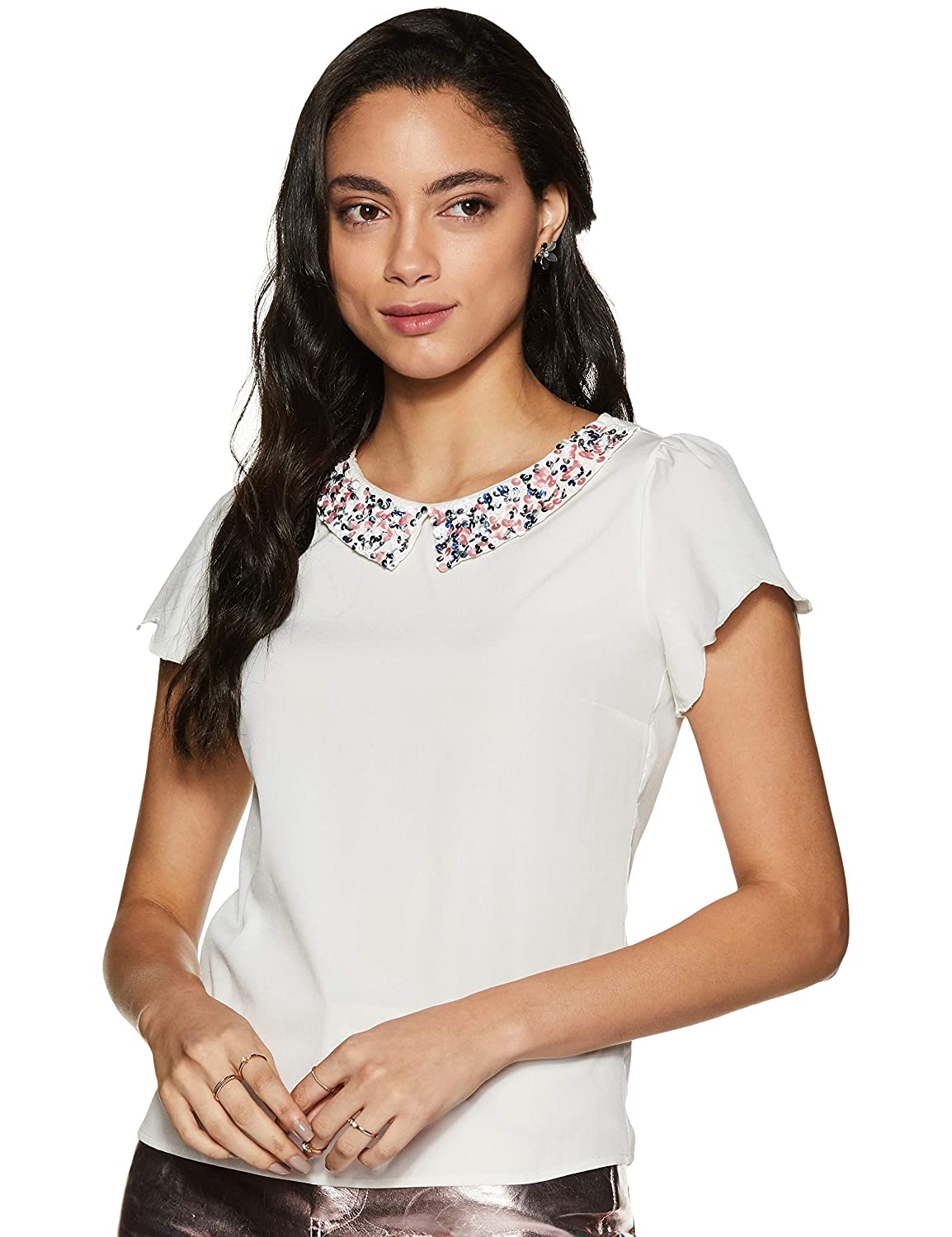 LY2 hand embellished design Top - White