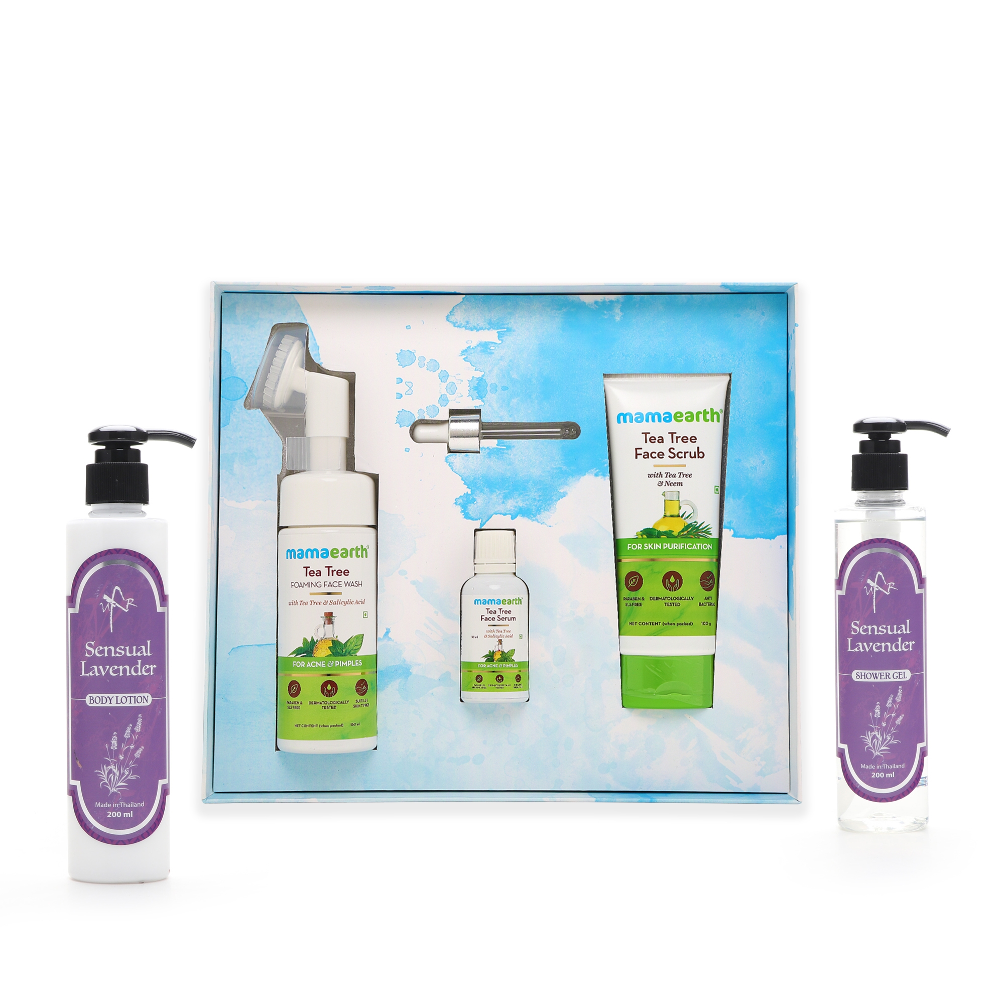 Mamaearth | Mamaearth Tea Tree Goodness Kit with UXR Sensual Lavender Body Wash 200ml & UXR Sensual Lavender Shower Gel 200ml