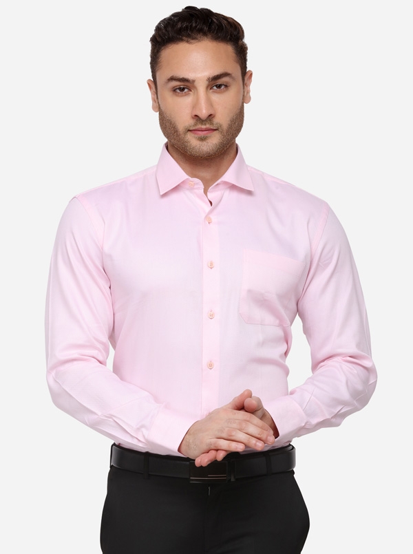 Metal | Light Pink Solid Formal Shirts (ART NO J-21570 PINK DOBBY)