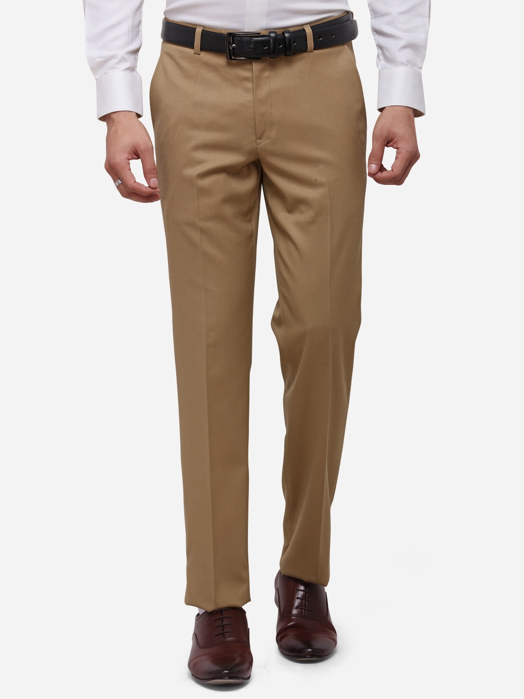 Metal | Brown Solid Formal Trousers (TMS71/1,KHAKHI SELF)