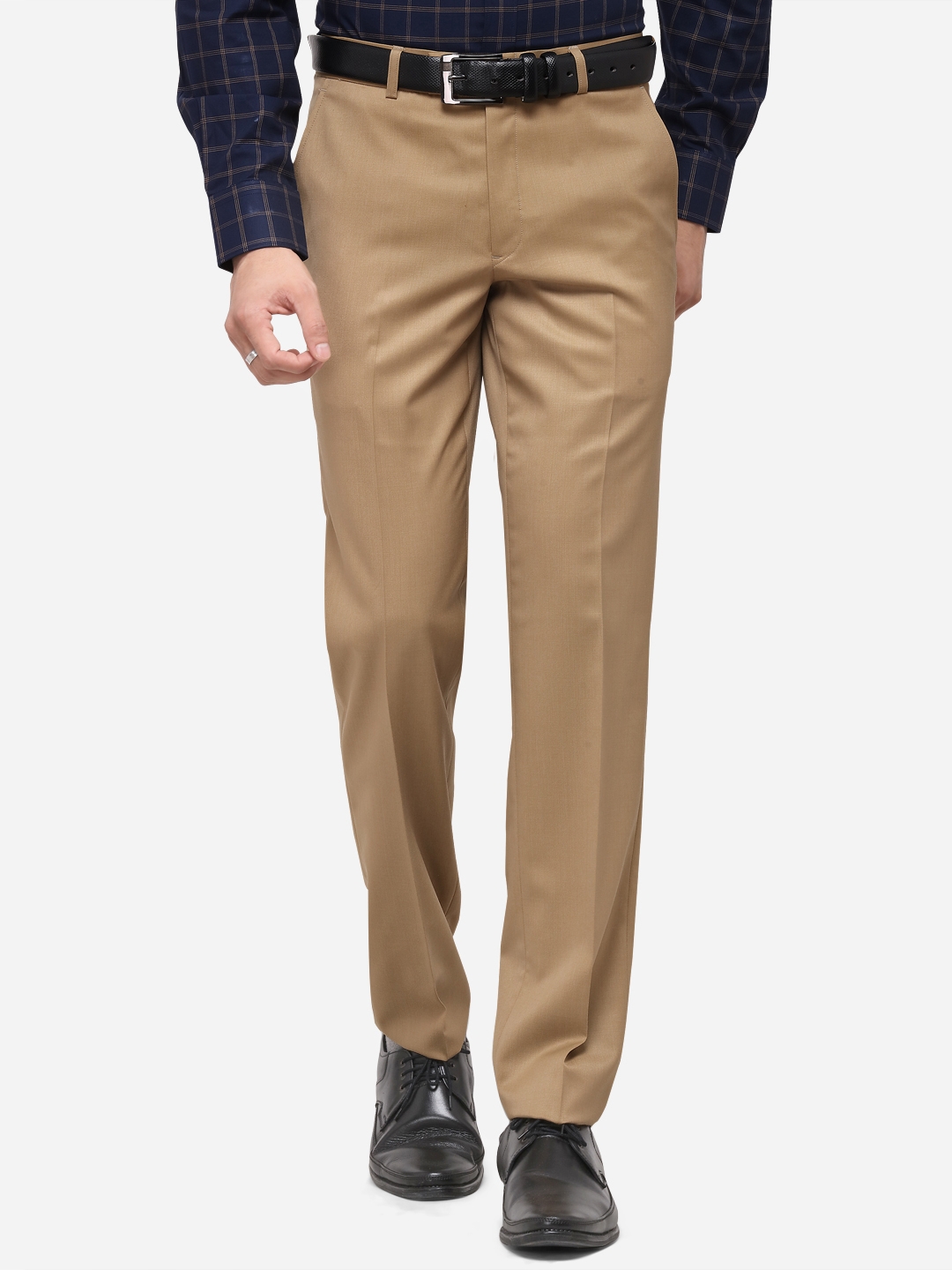 Metal | Brown Solid Formal Trousers (TMS83/1,KHAKHI SELF)