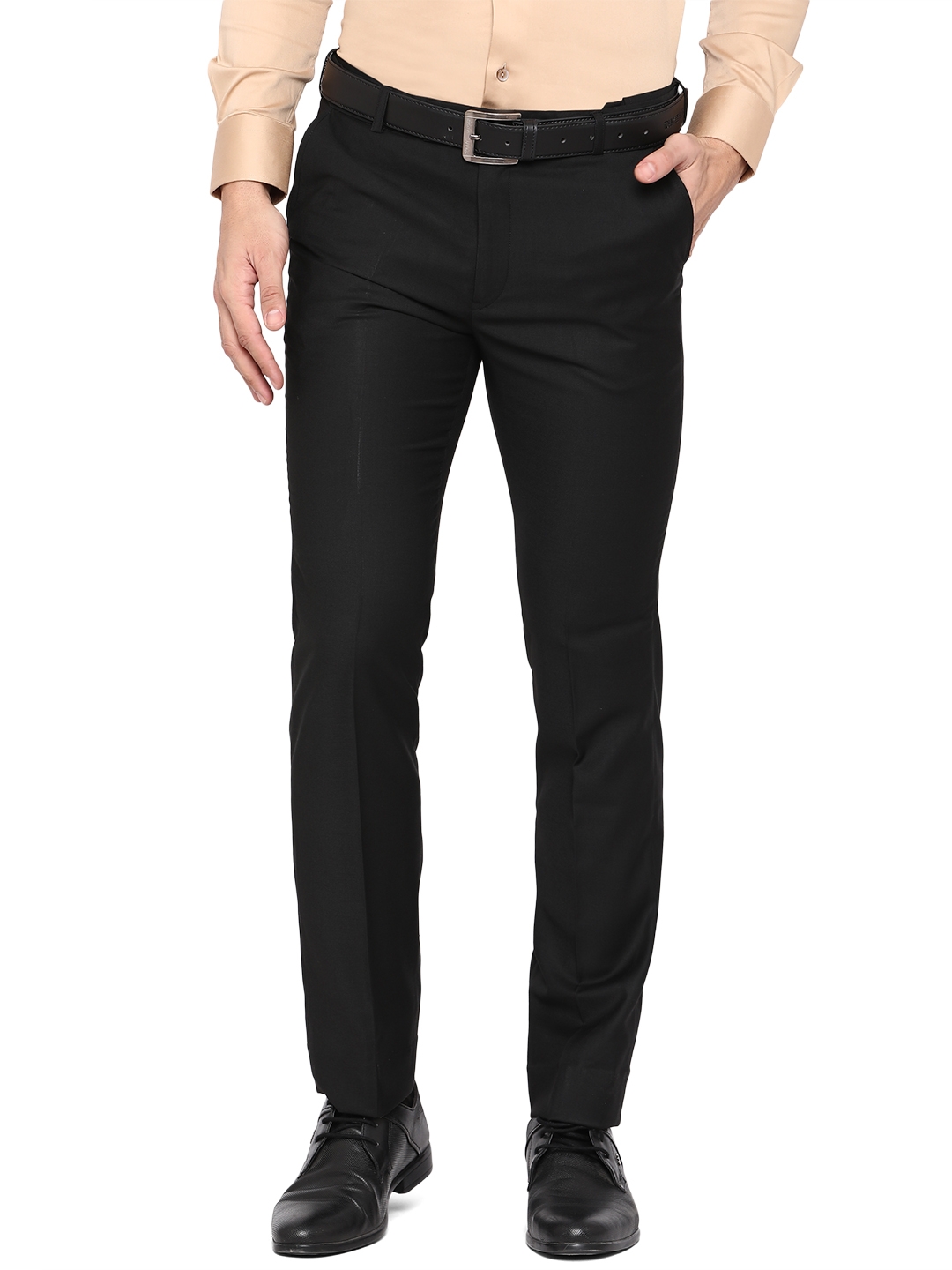 Metal | Black Solid Formal Trousers (TMS135/2,BLACK SELF)