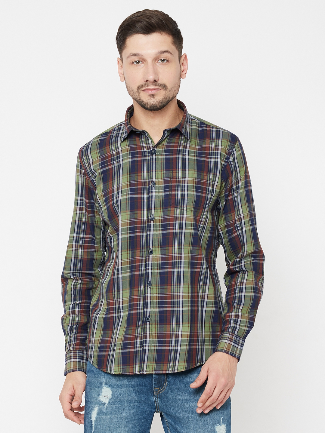 METTLE | Men OLIVE Casual Shirts