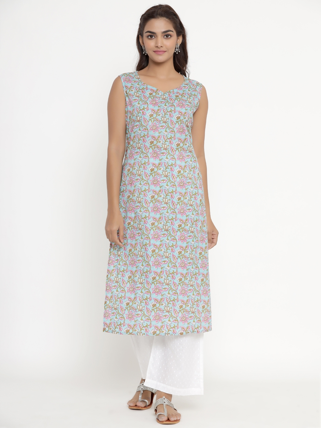 Miravan | Miravan women's  cotton printed straight kurta