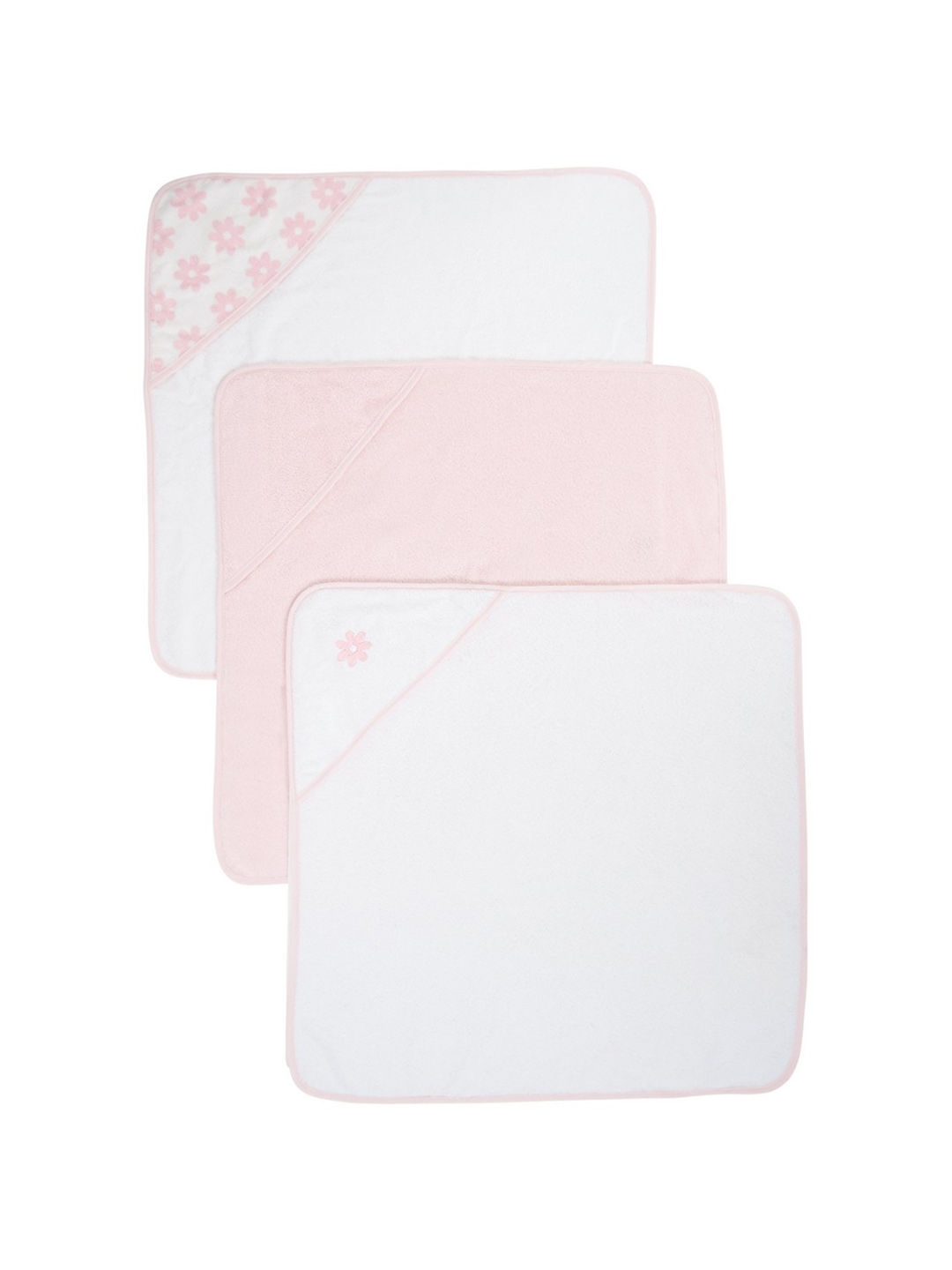 Mothercare | Pink Cuddle 'N' Dry Hooded Towels - Pack of 3