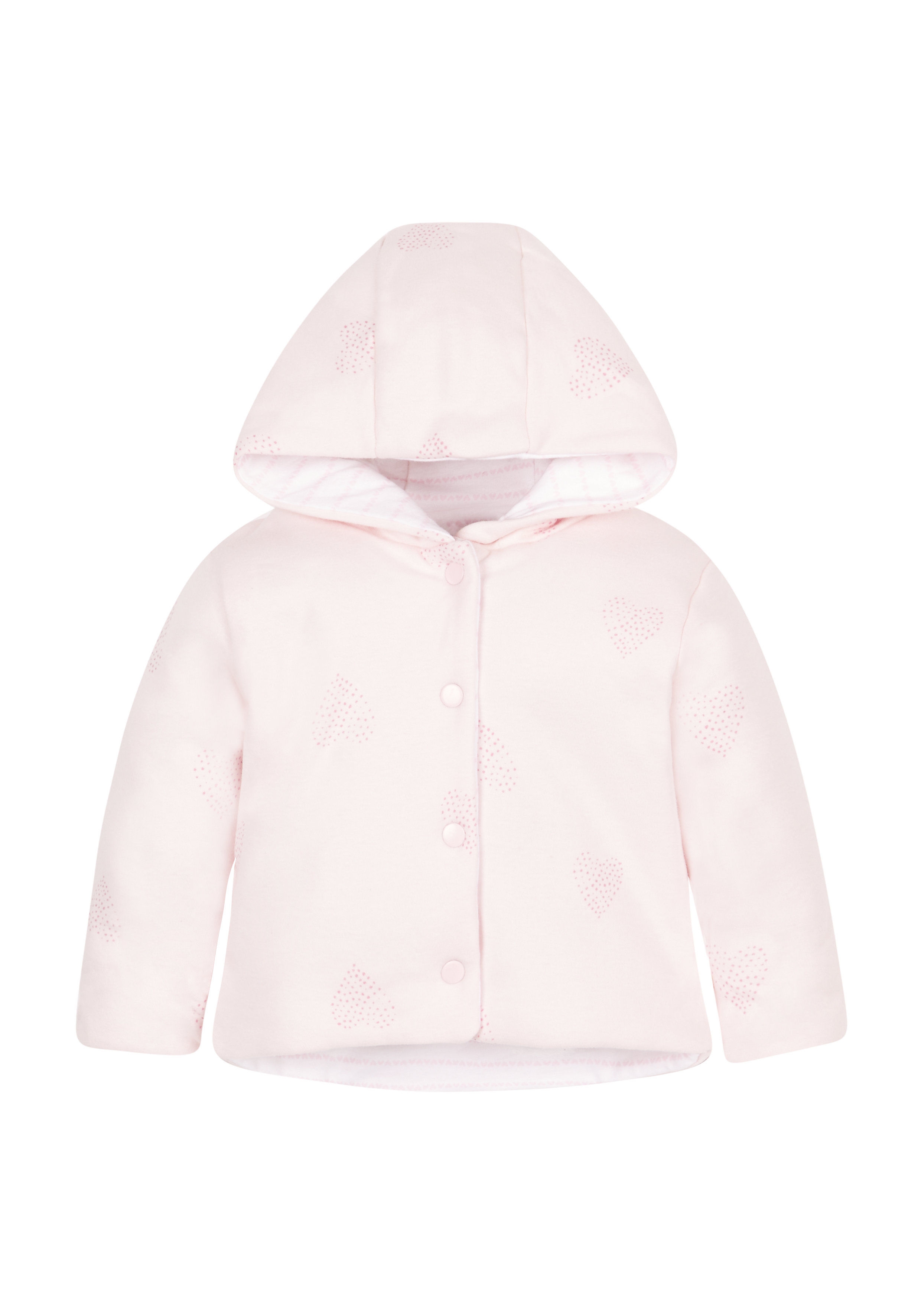 Mothercare | Girls Full Sleeves Jacket Heart Print - Pink