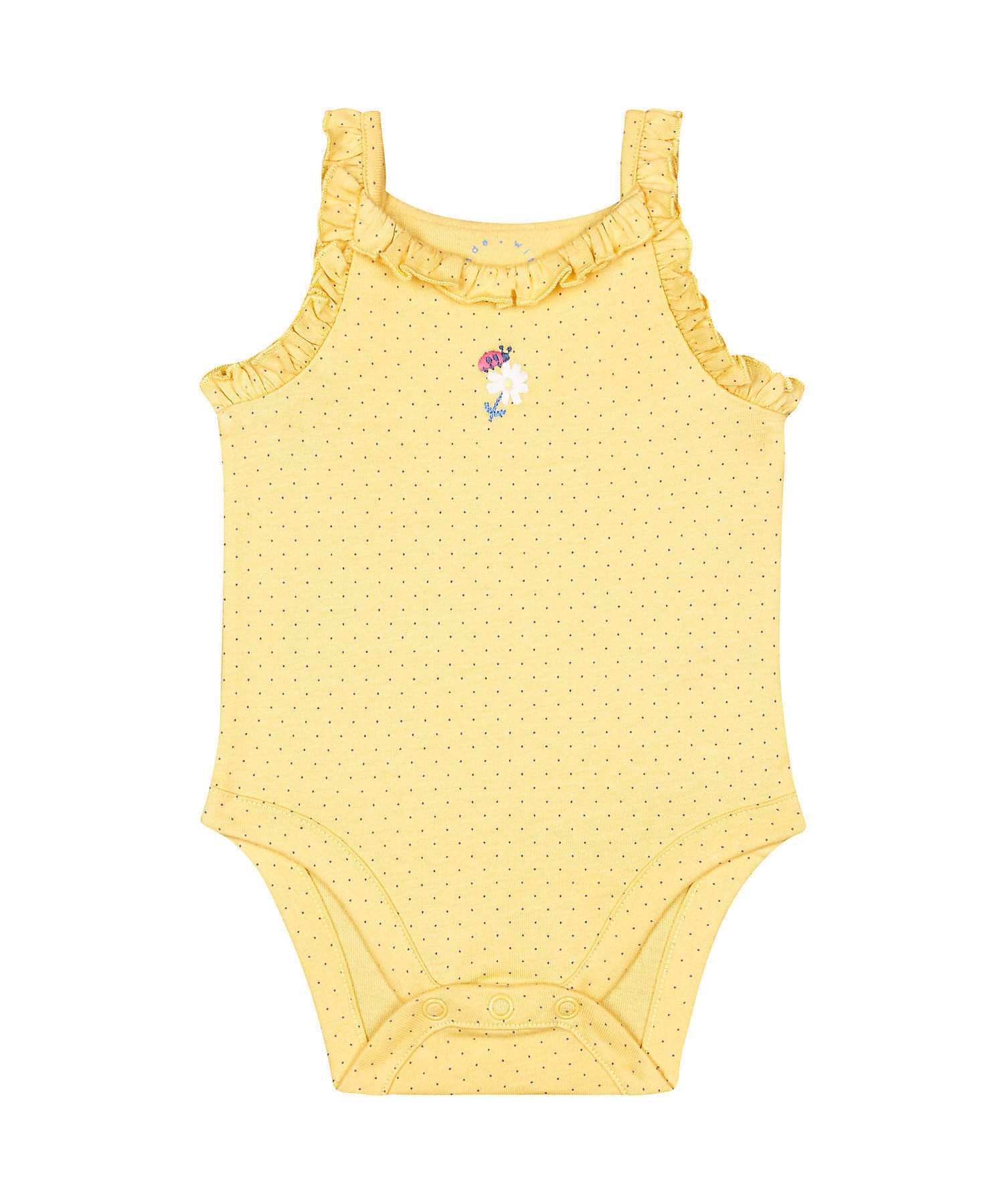 Mothercare | Girls Sleeveless Bodysuit Frill Details - Yellow