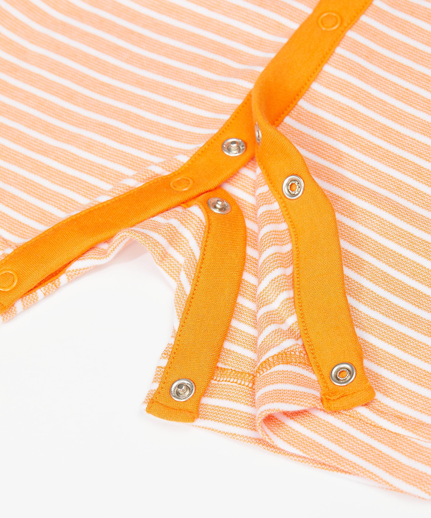 Boys Half Sleeves Romper Striped And Space Print - Pack Of 2 - Navy Orange