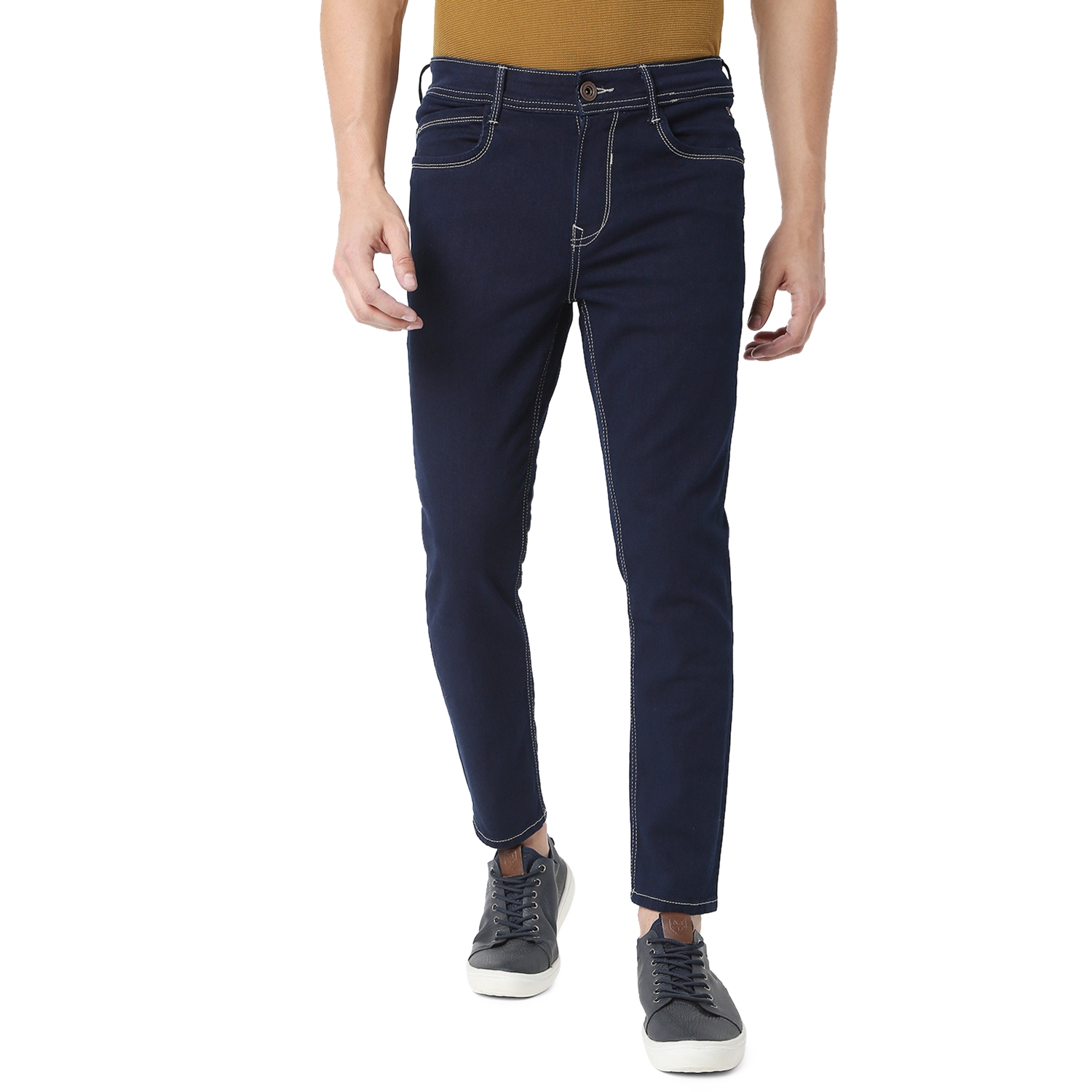 MUFTI | Mufti Mens Blue Ankle Length Slim Fit Jeans
