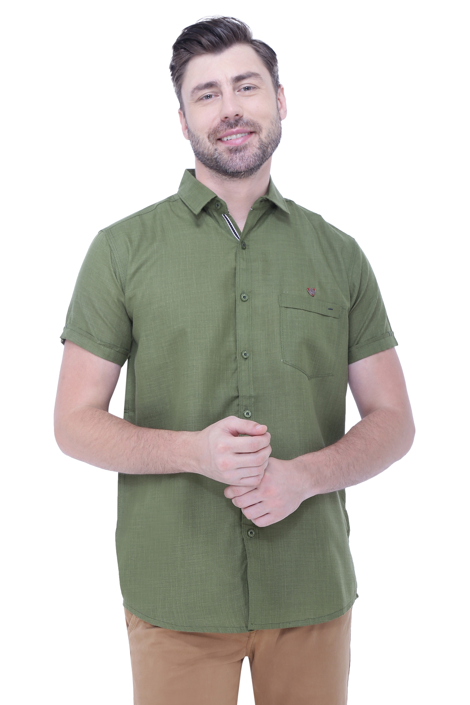 Kuons Avenue | Kuons Avenue Men's Linen Blend Half Sleeves Casual Shirt-KACLHS1239