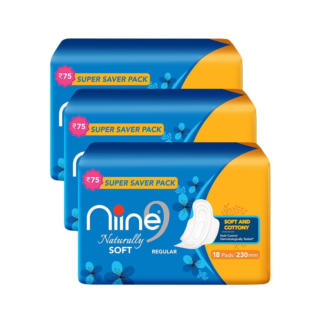 NIINE | Niine Naturally Soft Regular SUPER SAVER PACK Sanitary Napkins for Women
