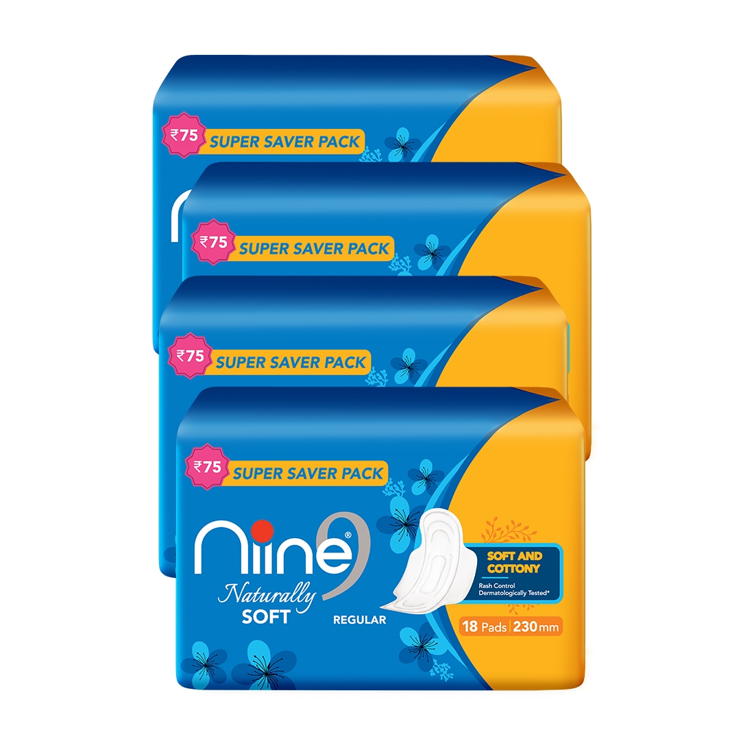 NIINE | Niine Naturally Soft Regular SUPER SAVER PACK Sanitary Napkins for Women